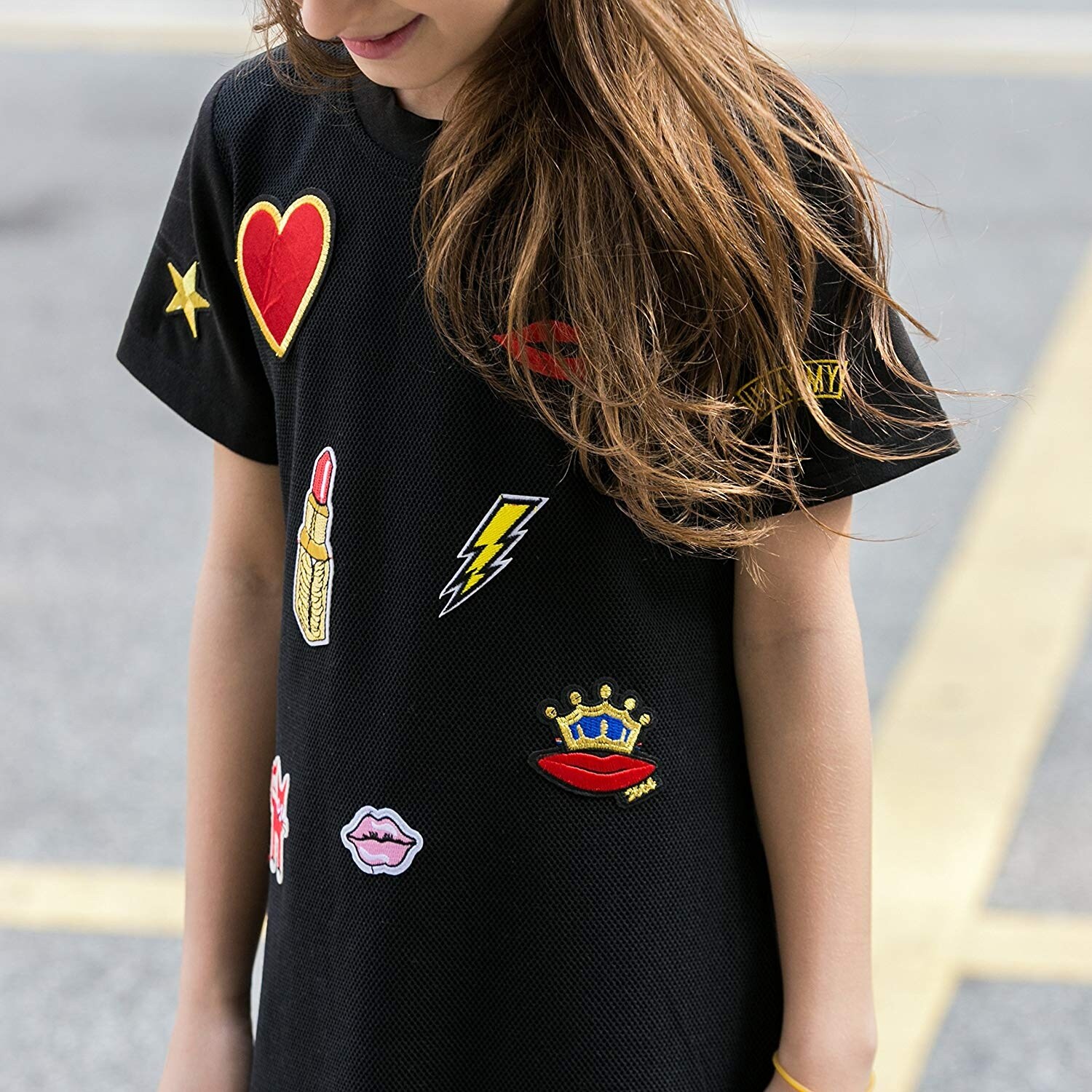 Shop Girls Applique Shift Dress Black Casual Black Size M 10 12