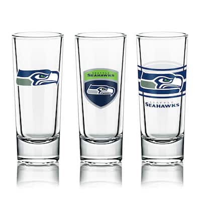NFL Shot Glasses 6 Pack Set, Various Designs - Seattle Seahawks