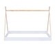 preview thumbnail 1 of 16, Tent Floor Bed With Triangle Structure, White+Natural Full