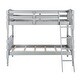 preview thumbnail 5 of 8, Artsy Twin-Over-Twin Bunk Bed with Slat System, Built-In Ladder & Safety Guard-Rai, Stackable or Separate Configuration, Grey
