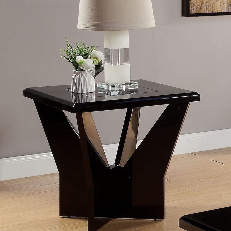 Ameena Contemporary 22-inch Glass Top End Table by Furniture of America
