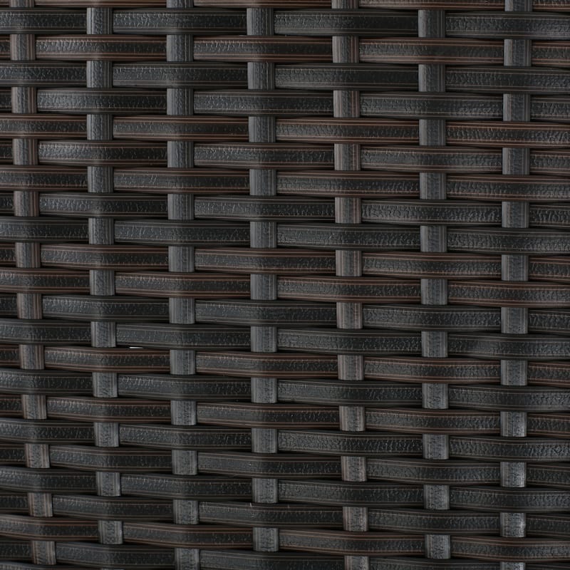 Roomfitters 73.5" Rectangular Outdoor Dining Table, Weather-Resistant Woven Resin Wicker with Iron Frame, Brown Multi