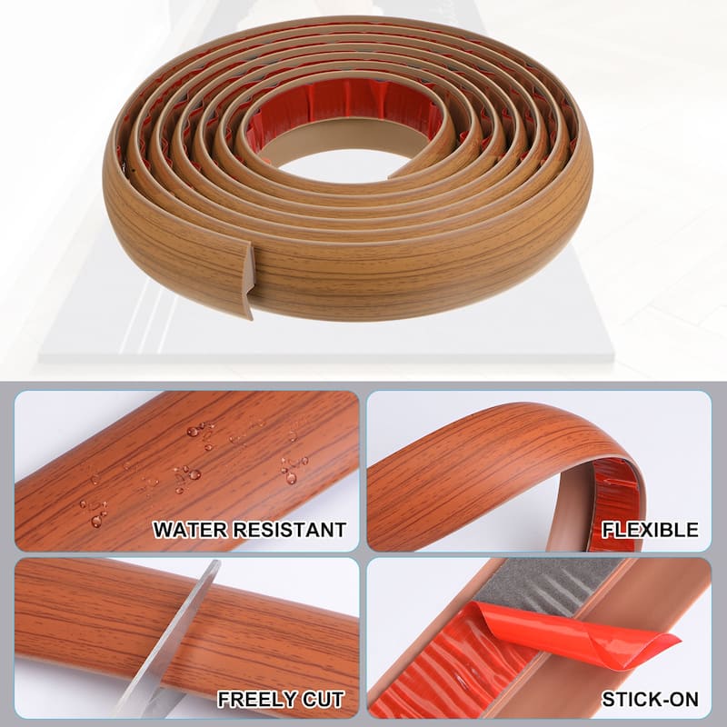 9.84ft PVC Floor Transition Strip Self Adhesive Carpet to Tile Strip - Yellow