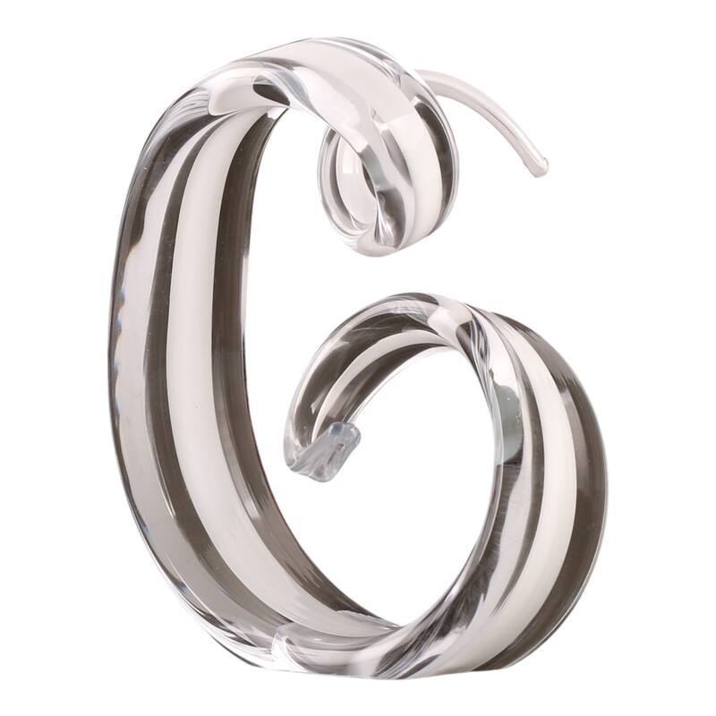 Glass Sculpture Abstract Spiral Accent Home Office - 9" Clear - 8" x 6" x 9"