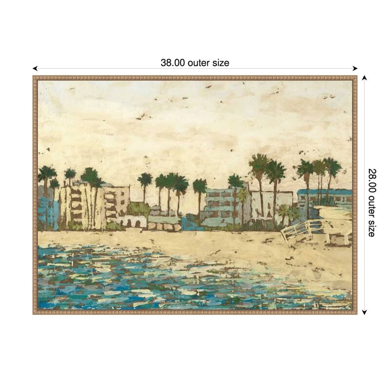 Beach Coast No. 1 by Megan Meagher (38 x 28 in.), Framed Canvas Wall Art Print
