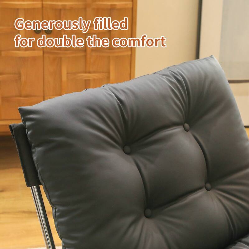 Faux Leather Upholstered Living Room Chair Accent Chair Reading Chair