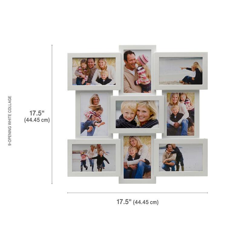 Melannco 9-Opening White Collage Photo Frame, 18 Inch