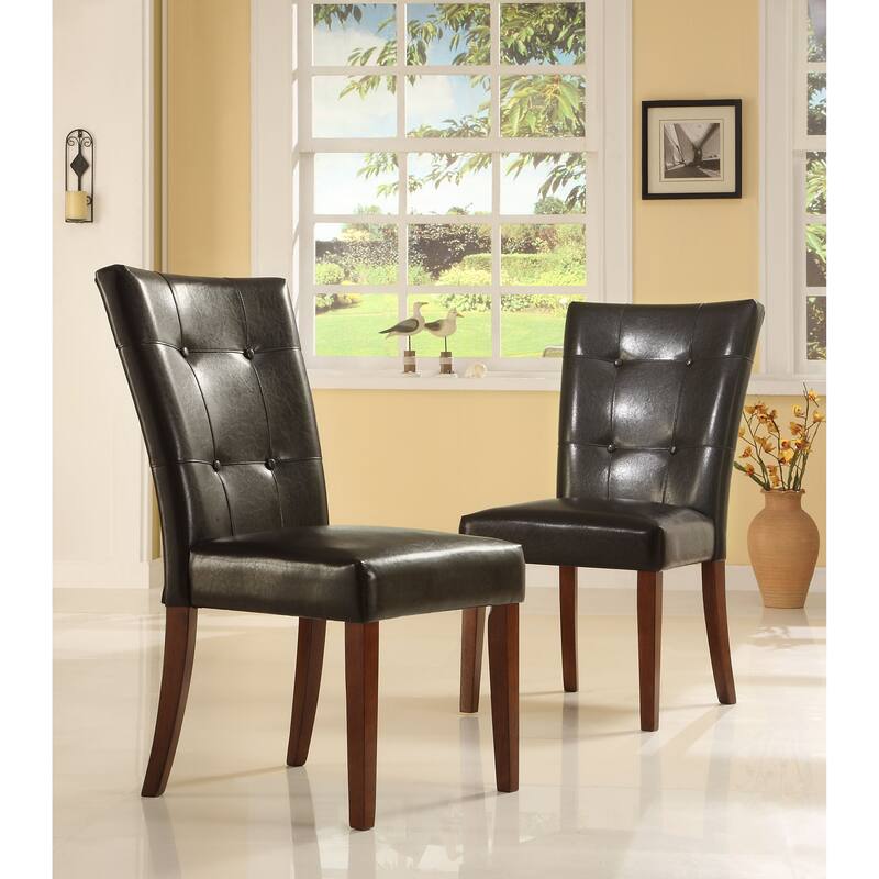 Tufted Faux Leather Dining Chairs (Set of 2) by iNSPIRE Q Classic