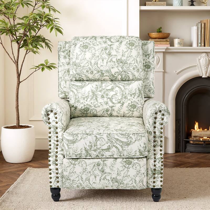Manual Pushback Recliner Chairs with Nailhead Trim
