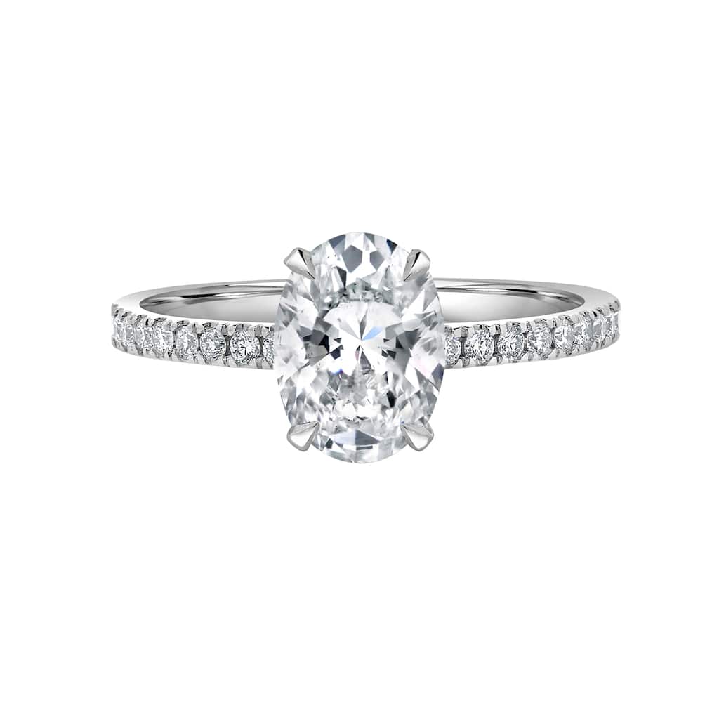 Auriya 2 1/3 ct Oval Cut with Hidden Halo Diamond Engagement Ring in 14k Gold (H-I, SI1-SI2)
