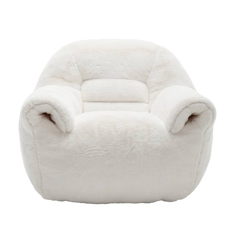 GDFStudio - Faux Fur 42.5" Supportive Bean Bag Sofa with Back Support