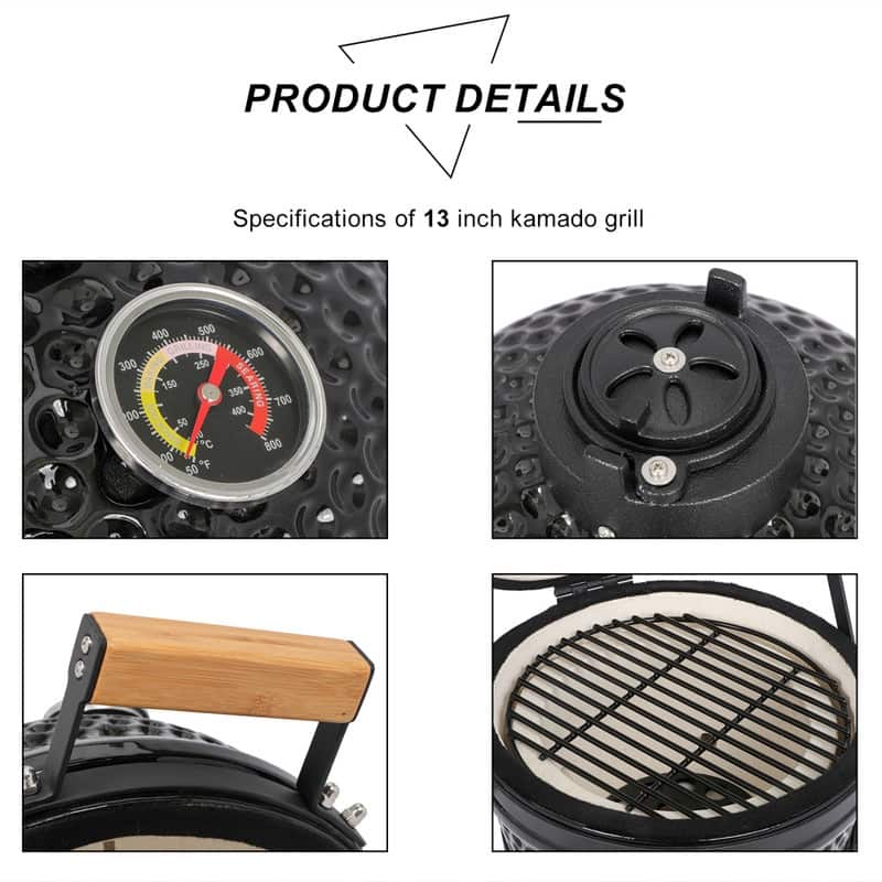 Outdoor 13 diam. Ceramic Charcoal BBQ Grill