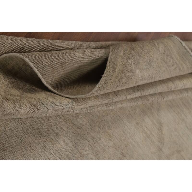 Vegetable Dye Oushak Turkish Large Rug Handmade Beige Wool Carpet - 10'0"x 13'9"