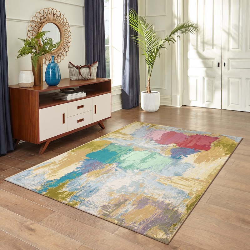 Liora Manne Marina Watercolor Indoor/Outdoor Rug - 3'3" x 4'11" - Pastel