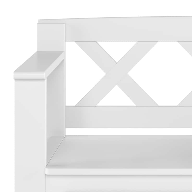 WYNDENHALL Halifax SOLID WOOD 36 inch Wide Transitional Small Entryway Storage Bench -  17"D x 36" W x 27.8"H