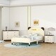 preview thumbnail 43 of 48, 3-Pieces Bedroom Sets Kids Platform Bed with Nightstand & Storage Dresser, Kids Bed with Motion Activated Night Lights Cream - Twin