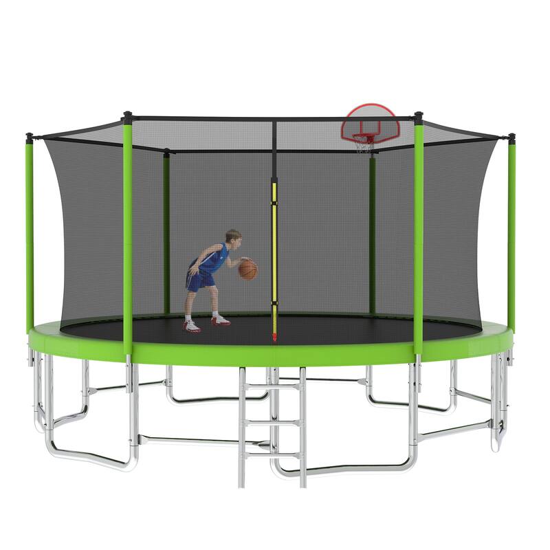 15FT for Kids Children with Safety Enclosure Net Outdoor Backyards Large Recreational Trampoline