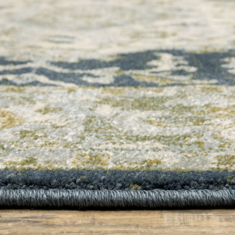 Style Haven Bassel Center Medallion Teal Blue/ Ivory Indoor Area Rug