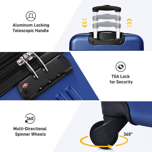 Luggage ABS hardshell TSA Lock and Spinner Wheels line shell, Set fo 2 ...