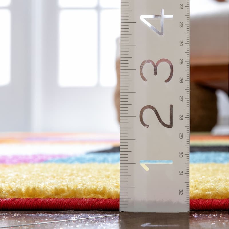 Well Woven Bright Geometric Square Multi Color Kids Area Rug - 7' 10" x 10' 6"