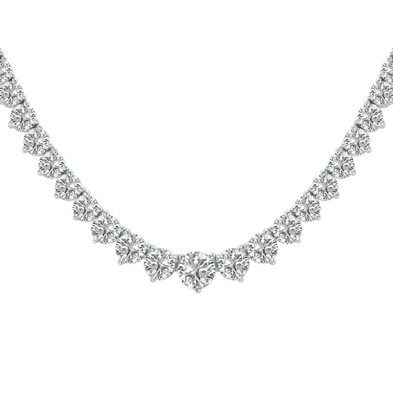 Marquee 20 Carat TW Graduated Lab Grown Diamond Tennis Necklace in 14K White Gold