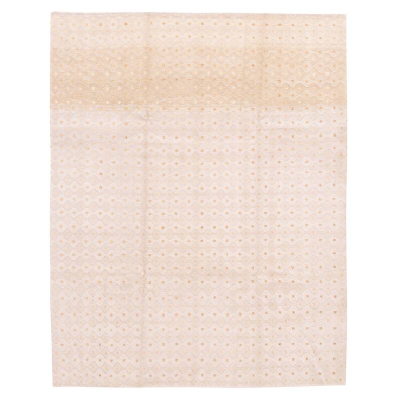 ECARPETGALLERY Hand-knotted Opulence Ivory Silk, Wool Rug - 8'0 x 9'10
