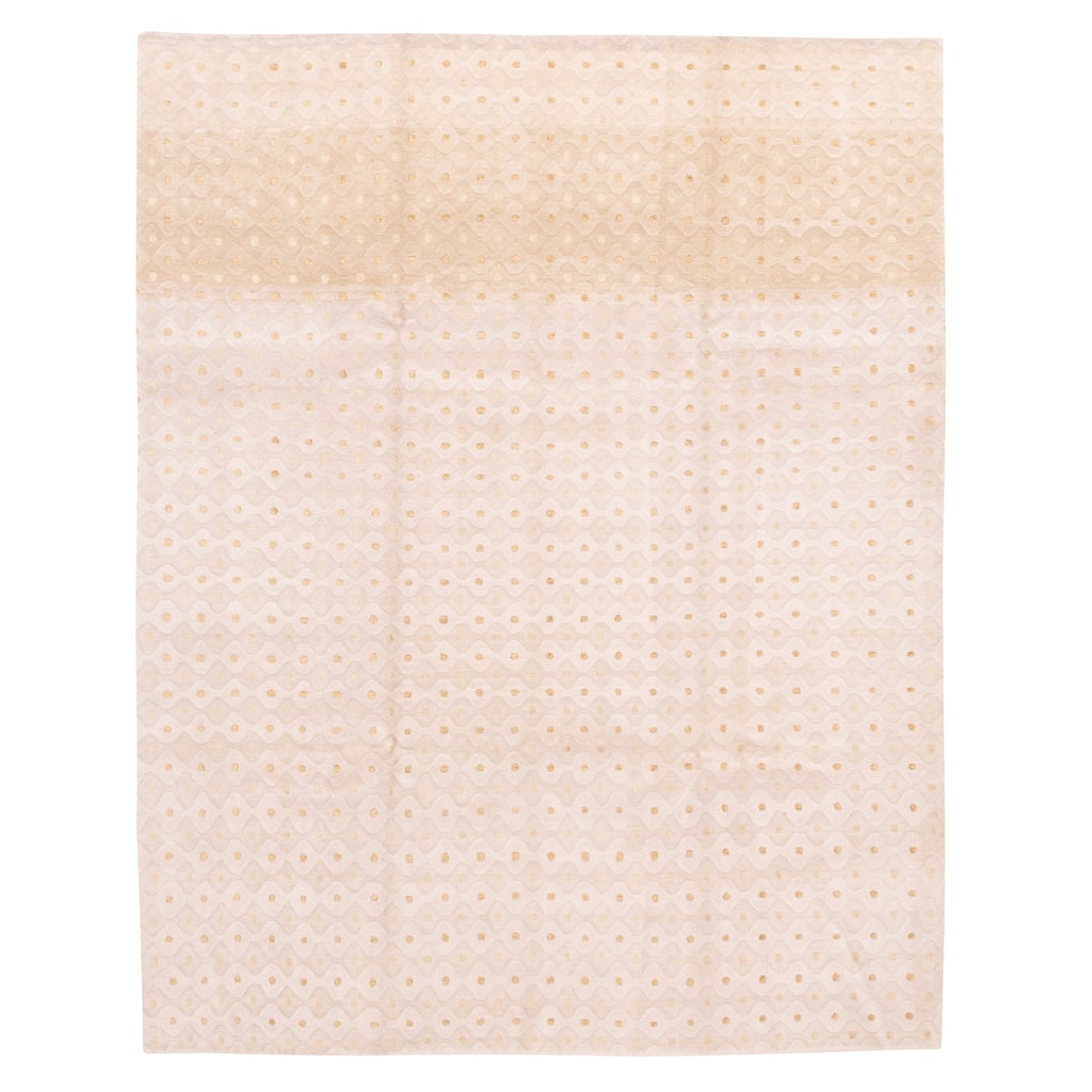 ECARPETGALLERY Hand-knotted Opulence Ivory Silk, Wool Rug - 8'0 x 9'10