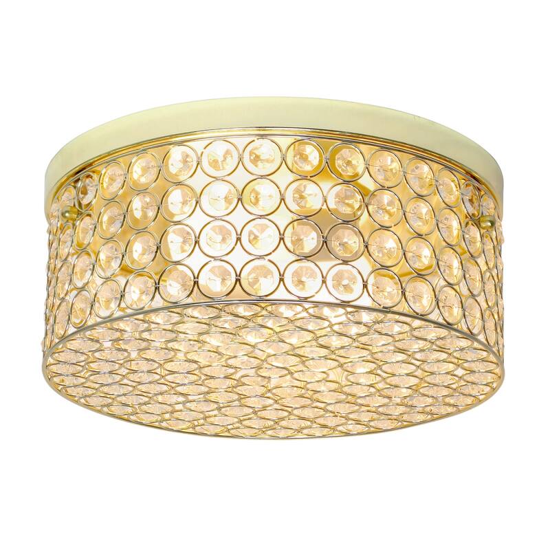 Round Flush Mount Light Fixture 12 Inch, 2 Light Gold Ceiling Light for Hallway