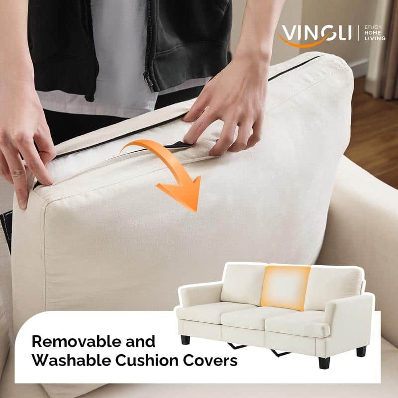 83.5" Upholstered Square Arm Suede Sofa