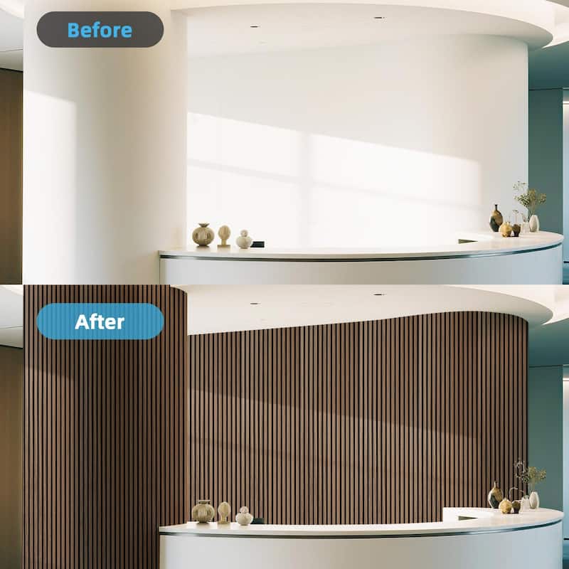 Art3d Flex Acoustic 3D Wall Panel 95.3"x23.8" Walnut