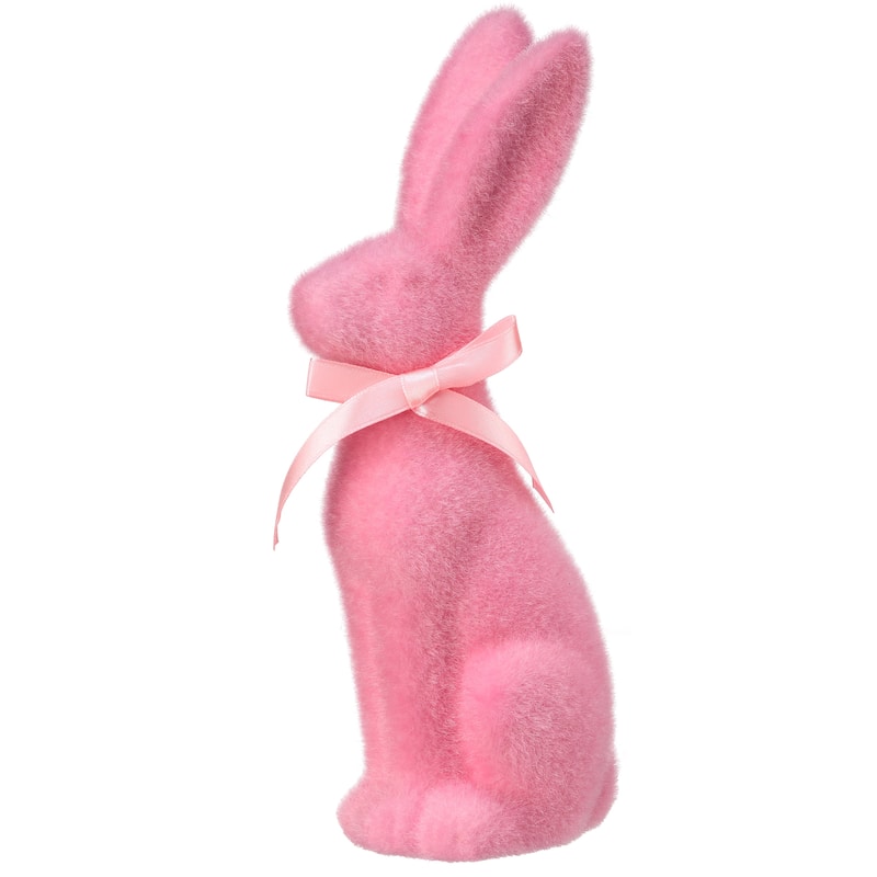 Terracotta Flocked Bunny 9.25" - 9.25