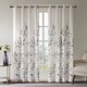 preview thumbnail 28 of 66, Madison Park Vera Burnout Printed Curtain Panel 84" Panel - Grey