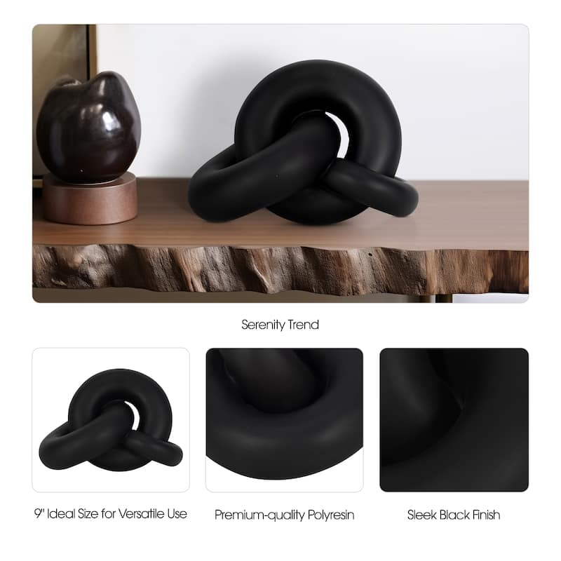 Sagebrook Home 9" Resin Knot Decor, Solid Color