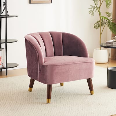 Roomfitters Modern Accent Chair with Wooden Legs, Upholstered Chairs, Stylish and Comfortable Design, for Living Room or Bedroom