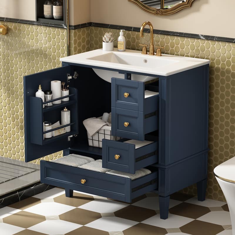 30-Inch Bathroom Vanity with Ceramic Sink