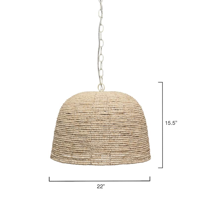 Jamie Young High Tide Wood Beaded 1-Light Pendant - 60 Max Wattage; 120 Volts