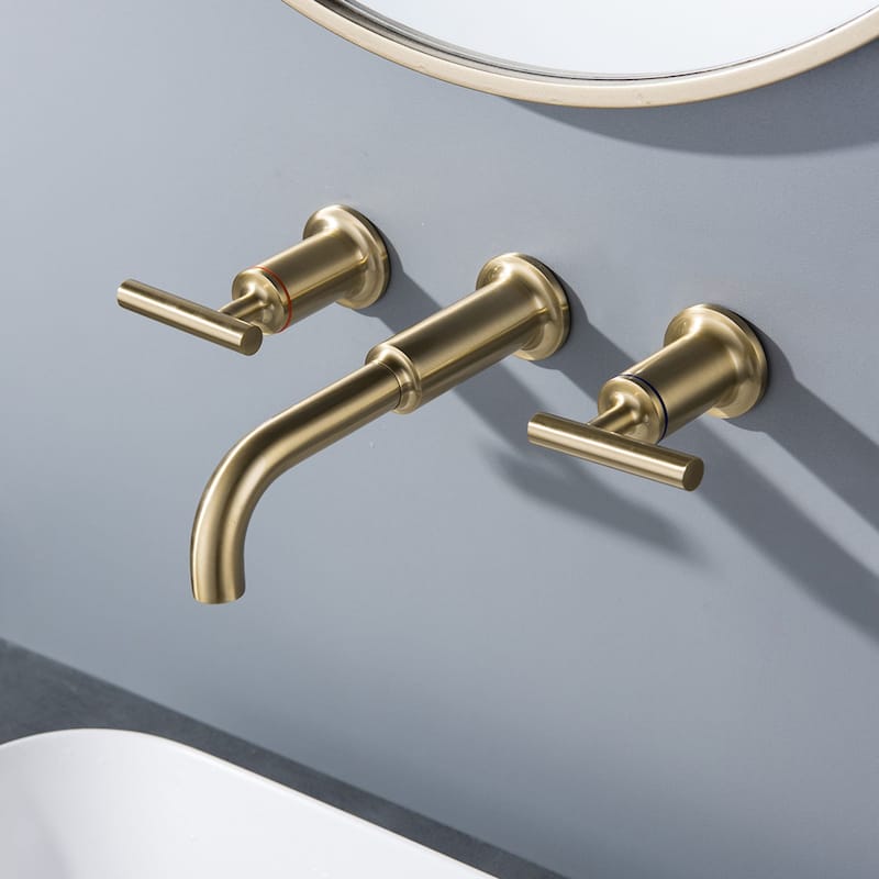 Double Handle into wall Bathroom Faucet With Double Handles