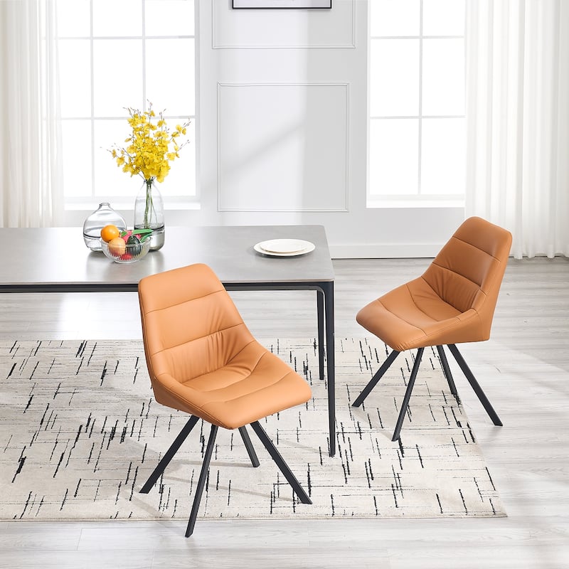 Dining Chair,Thickened Fabric Chairs With Metal Legs Set Of 2