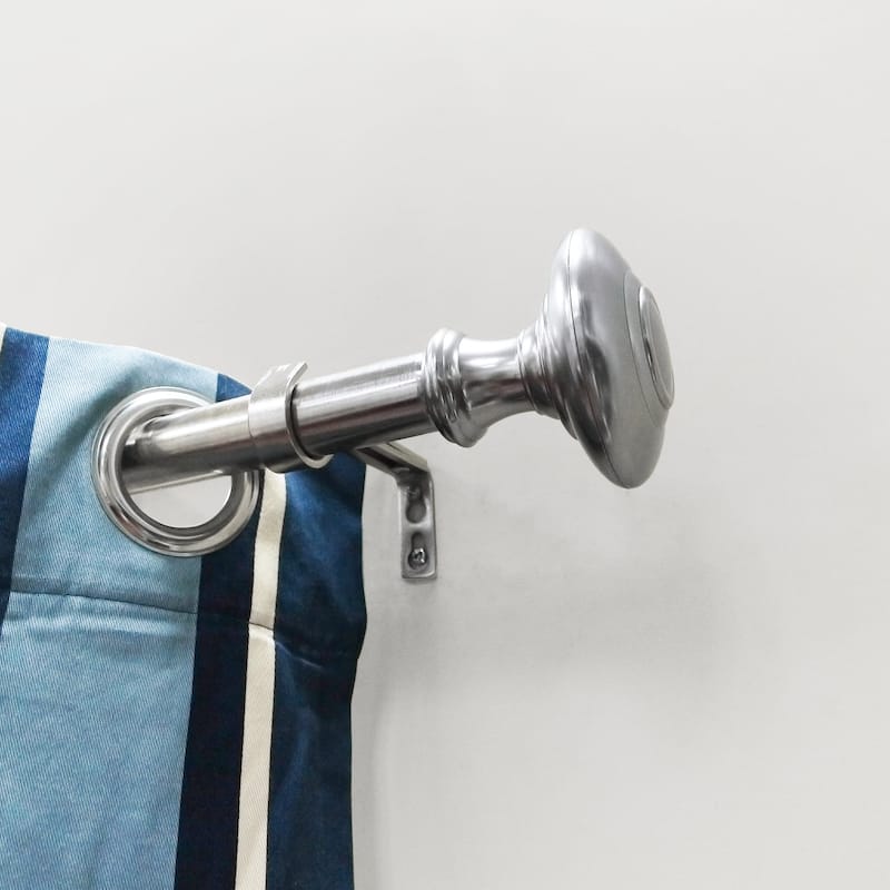 Lumi 1" Single Curtain Rod Brushed Nickel /Oil Rubbed Bronze- Knob