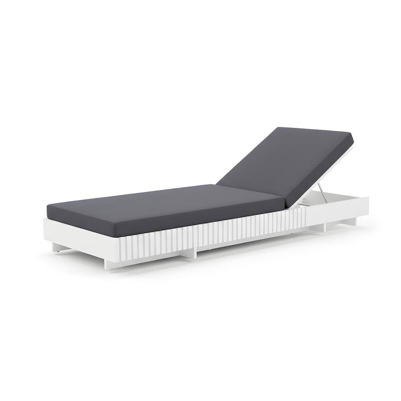 Christopher Knight Home - Gimmie Lounge Chaise Set Acacia Wood with Waterproof Cushion & Adjustable Backrest