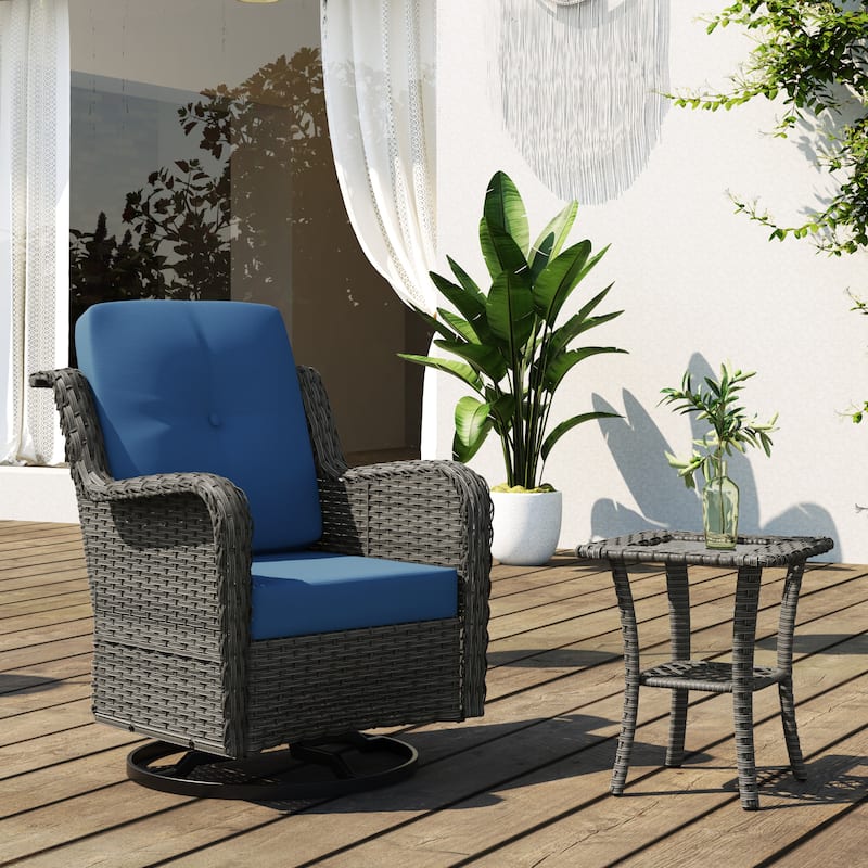 Outdoor Rattan Rocker Wicker Swivel Rocking Chair