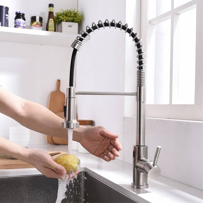 Touchless Kitchen Faucet w/Pull Down Sprayer Motion Sensor Sink Faucet - Brushed Nickel