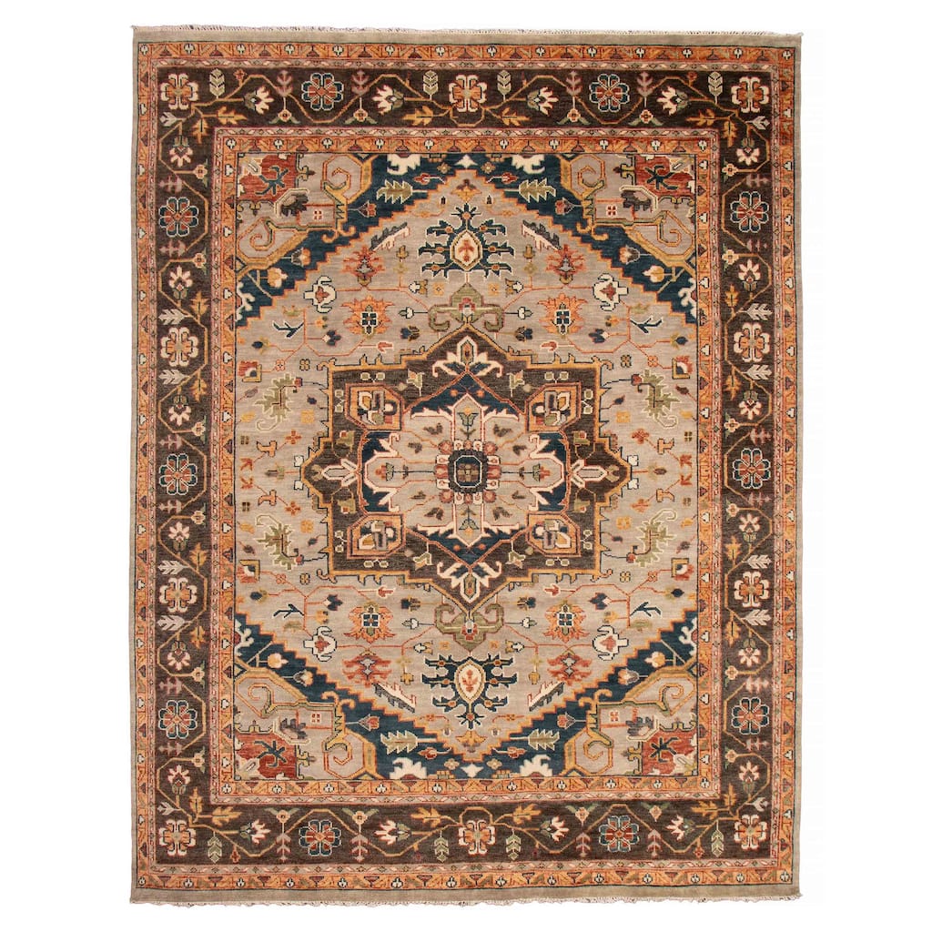 ECARPETGALLERY Hand-knotted Jules Serapi Grey Wool Rug - 11'9 x 15'1