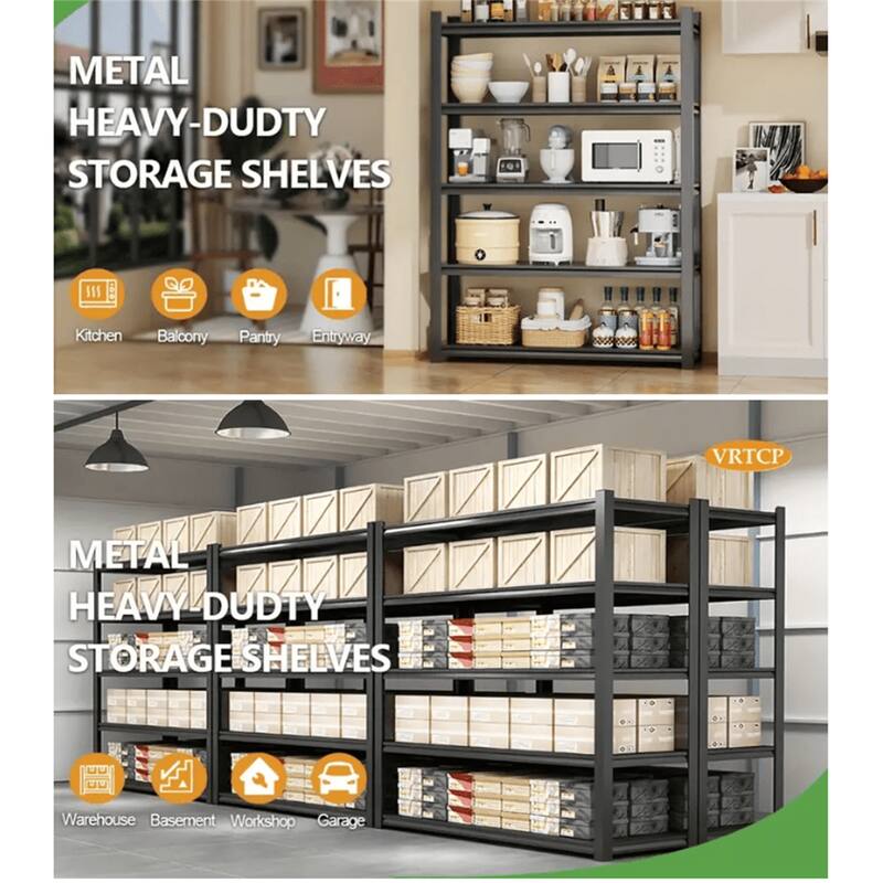 63" Industrial Heavy Duty 4-Tier Shelving Unit