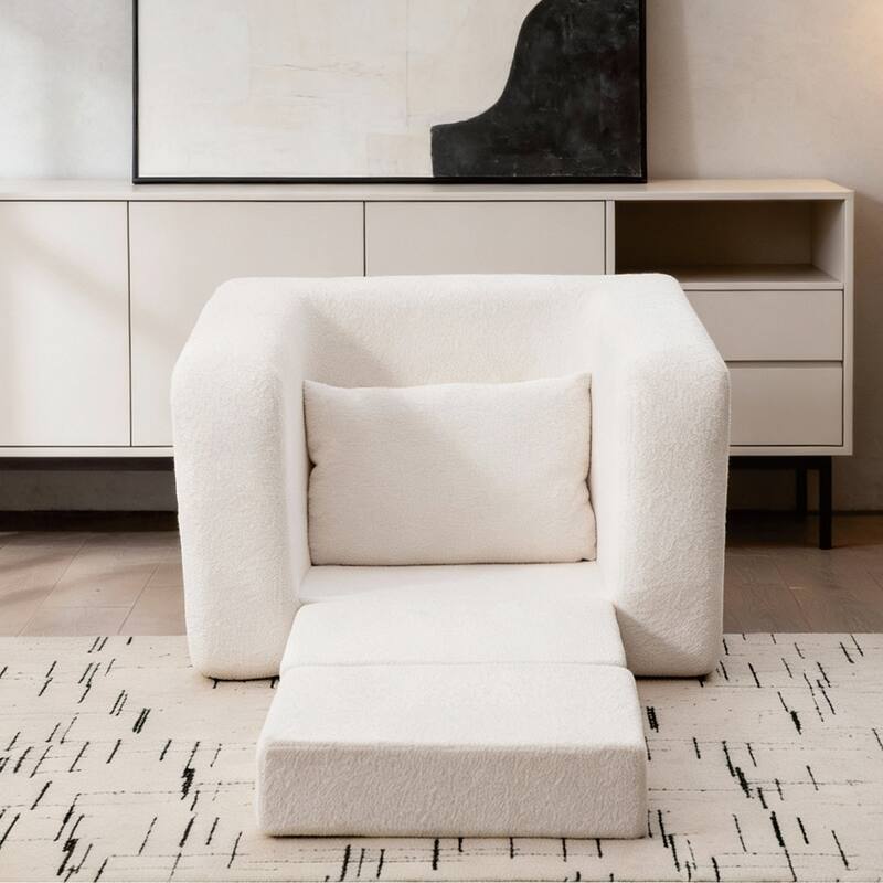 40"W Single Foldable Sofa Bed Equipped with Armrest and Backrest