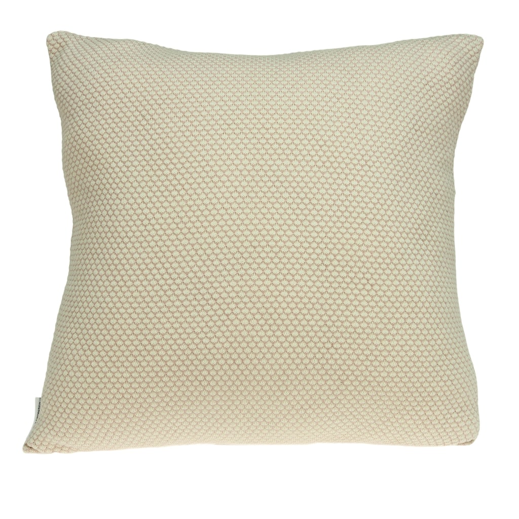 Dotted Square Cotton Throw Pillow - 20" - Beige