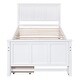 preview thumbnail 11 of 10, Twin Size Platform Bed with Trundle and Drawers, White