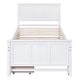 preview thumbnail 11 of 22, Twin Size Platform Kids Bed Frame with Trundle & 2-Storage Drawers, White
