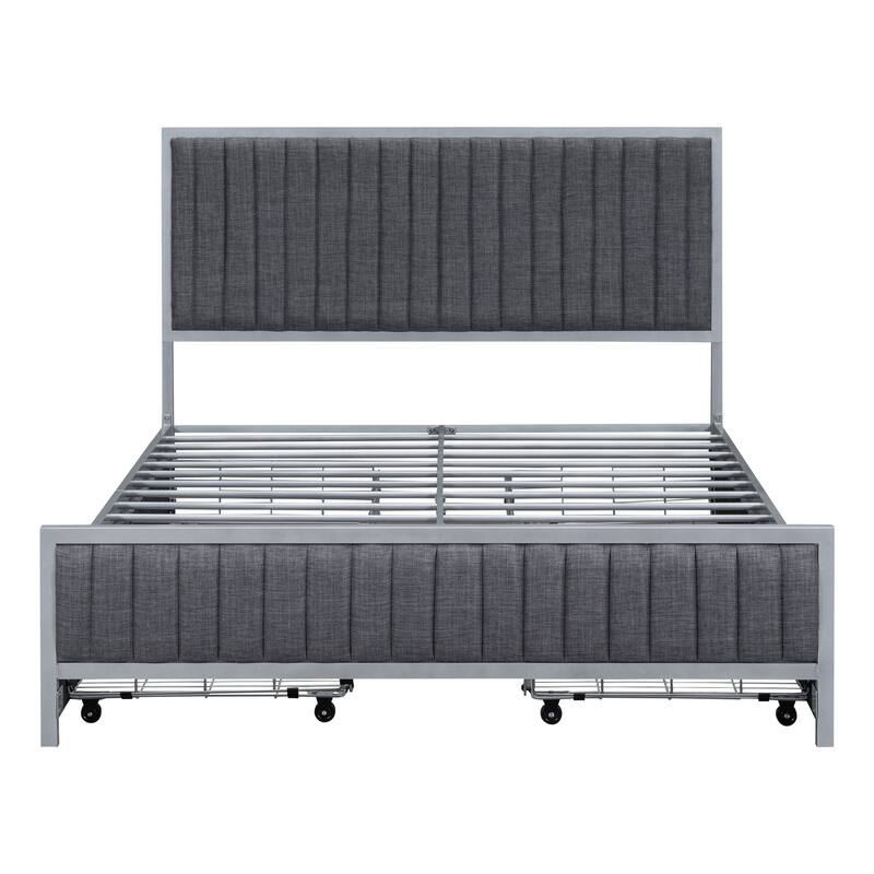 Superior Quality Metal Platform Bed Frame with 4 Drawers Storage Bed
