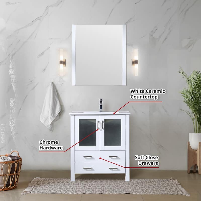 Lexora Volez 30 inch single Bathroom Vanity Complete Set With Faucet